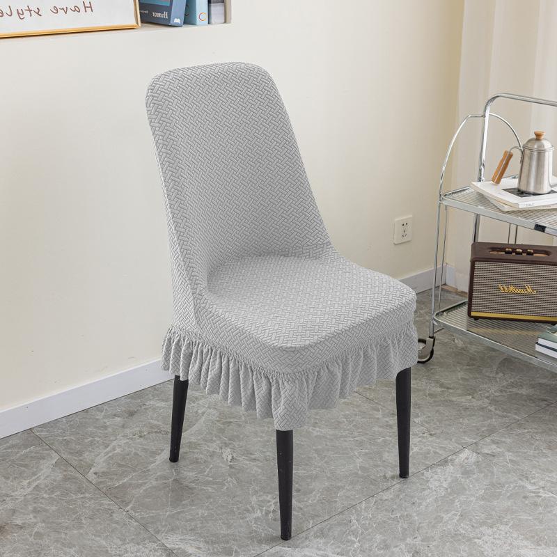 Jacquard Fleece Chair Cover Thickened One-piece Elastic Hotel Restaurant Household Chair Cover Anti-smudge Stool Cover