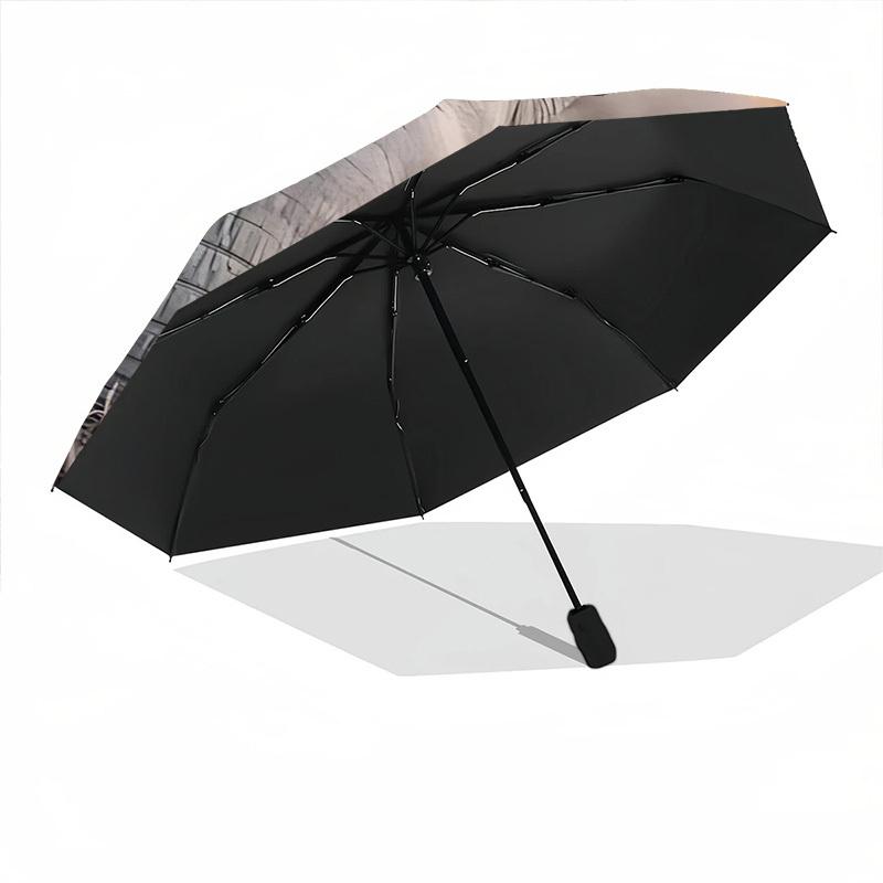1pc Elephant Family Automatic Folding Umbrella Automatic Open/Close, 8-Rib Durable Frame, Compact Travel Umbrella Suitable014