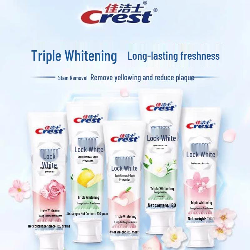 Crest Lock White Whitening Toothpaste, White Peach Oolong