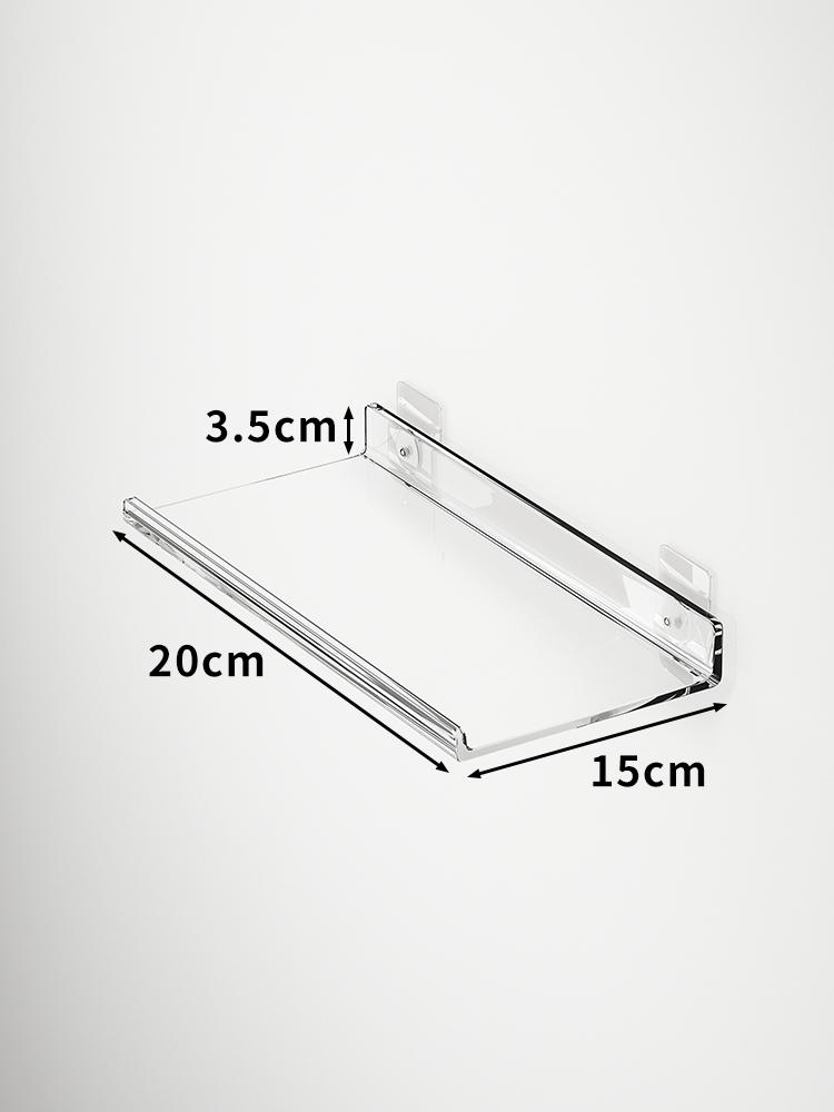 Акриловая полка для хранения Настенная панель Не нужно сверлить отверстия, Ванная комната, Ванная комната, Кухонная полка для хранения, Органическое стекло Сильный стикер
