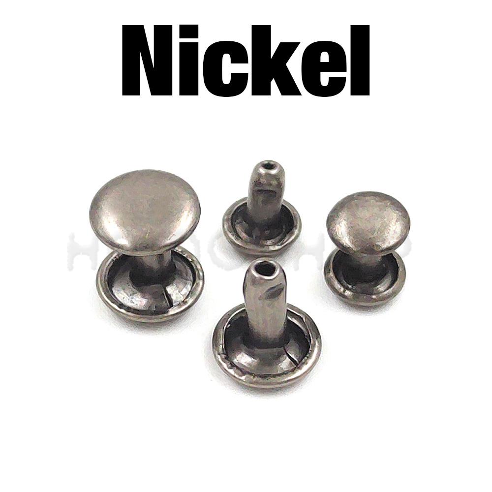 100sets 6-8mm Metal Double Cap Round Rivets Studs Collision Nail Spike Rock Leather Craft Shoe Bag Belt Garment Bracelet DIY