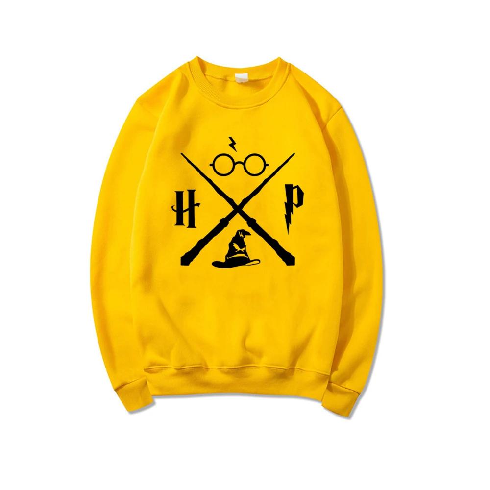 Толстовка с капюшоном волшебника Толстовка с капюшоном Wizard Wand Пуловеры HP с длинными рукавами Толстовки унисекс с графикой Толстовки для школы магии Уличная одежда Топ