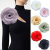 Formal Occasion Corsage French Style Big Camellia Mesh Fabric Bride Groom Wedding Brooch Prom Party Banquet Dress Suit Coat Brooch Clothes DIY
