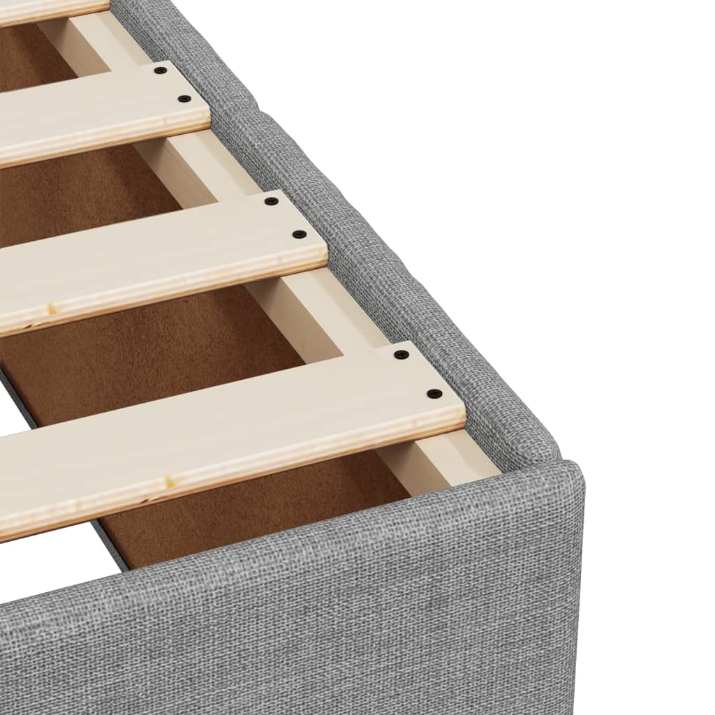 Box Spring Bed with Mattress Light Grey 80 x 200 cm Fabric