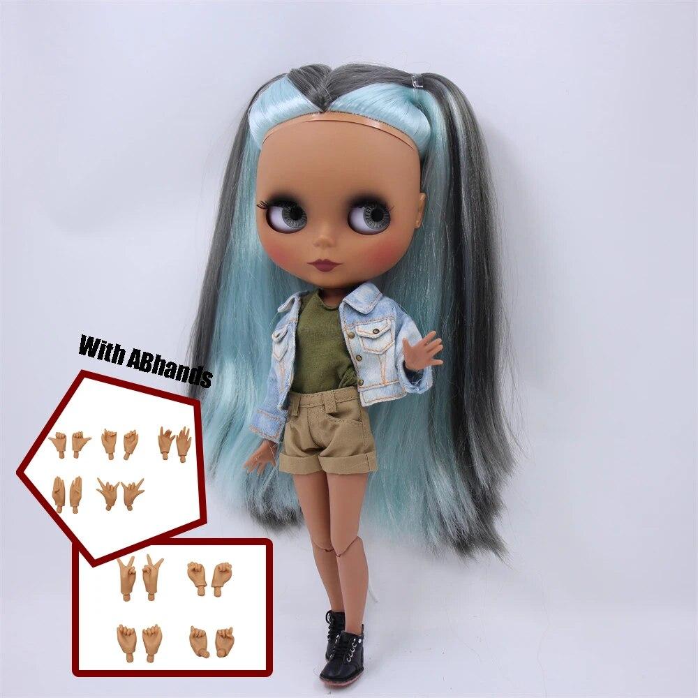 ICY DBS Blyth кукла шаровой шарнир, тело, разноцветные волосы, черная кожа, матовое лицо, телесная кукла и набор, кукла, игра-одевалка, подарок для девочки