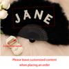 Custom Fluffy Fan Bridal Wedding Fan Vintage Folding Fan Boho Bride Accessory Bridesmaid Gift Photo Prop Wedding Keepsake