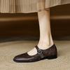 Fashion 2025 New Woman Buckles Spring Pumps Genuine Leather Shoes for Woman Rivets Mary Jane Party Wedding Shoes Woman Dance Pumps