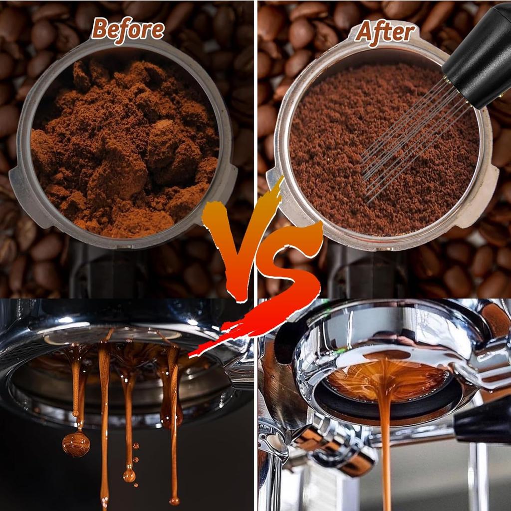 53mm Espresso Hand Tamper Set 22 Piece Barista Kit with WDT Tool Milk Frothing Pitcher Latte Art Pen Coffee Stirrer Tamper Mat