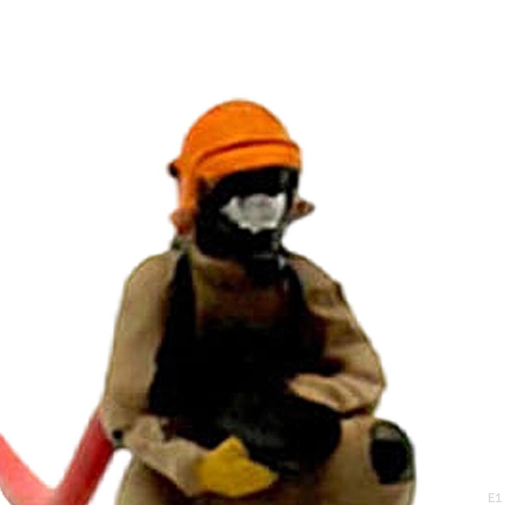 1/64 Firefighter Figures Diorama Action Realistic Tiny People Model for Micro Landscapes