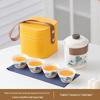 Hayuqi Mutton Fat Jade Porcelain Landscape Travel Tea Set