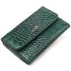 Bright Women's Wallet Made of Genuine Textured Leather with Crocodile Embossing CANPELLINI Wallet 21588 Green