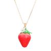 Strawberry/Peach Pendant Necklace Fruit Necklace Alloy Texture Fashion and Trendy Jewelry Suitable for Fashion Lover