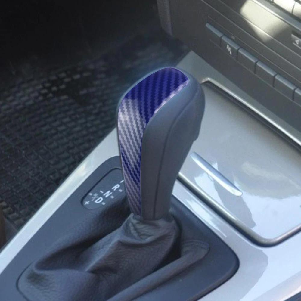 For BMW 3 Series E91 E90 E92 E93 2006-2012 Car Gear Head Shift Knob Cover AT Tuning ABS Carbon Fiber Trim Sticker Accessories