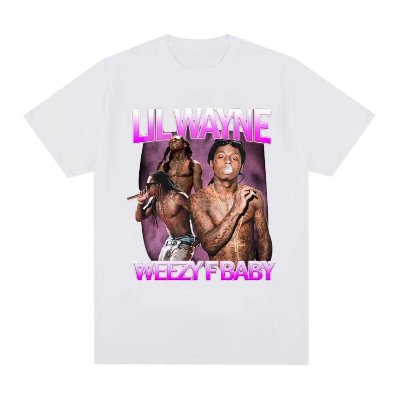 Футболка рэпера Lil Wayne Weezy F Baby Графические футболки Унисекс Женские Винтажные Панк Короткий рукав Оверсайз Футболка Хип-хоп Уличная одежда