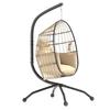 Hanging Egg Chair Outdoor Indoor Garden Swing Chair with Folding Basket and Thickened Cushion, Garden Hanging Chair with Stand, Headrest