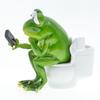 Frog Figurine Watching Phone Cartoon Frog Statue Resin Sculpture Indoor