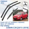 3 шт. для Chery COWIN C3R 2015-2019 22 "+ 17" + 12 "передние и задние щетки стеклоочистителя лобовое стекло резак для окон аксессуары 2015 2016 2017 2018 2019