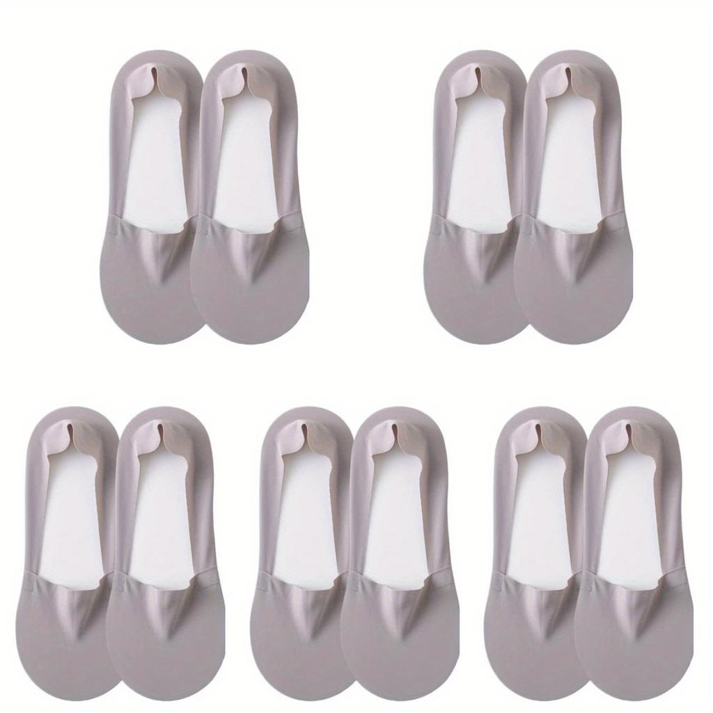 Женские носки-невидимки 5-8 пар - нескользящие низкие подкладки для плоской обуви и лодочек, дышащие и невидимые