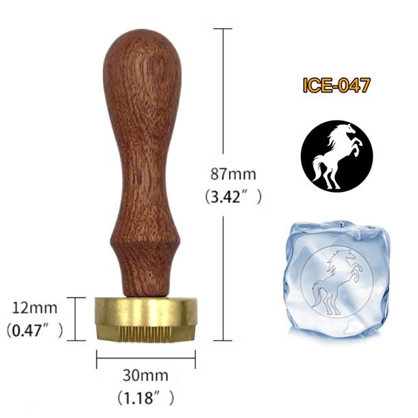 Ice Stamp With Removable Brass Head & Wood Handle - Vintage 1.18" Branding for Cubes, Cocktails, Whiskey, Mojito Drinks - Bar Making DIY Crafting