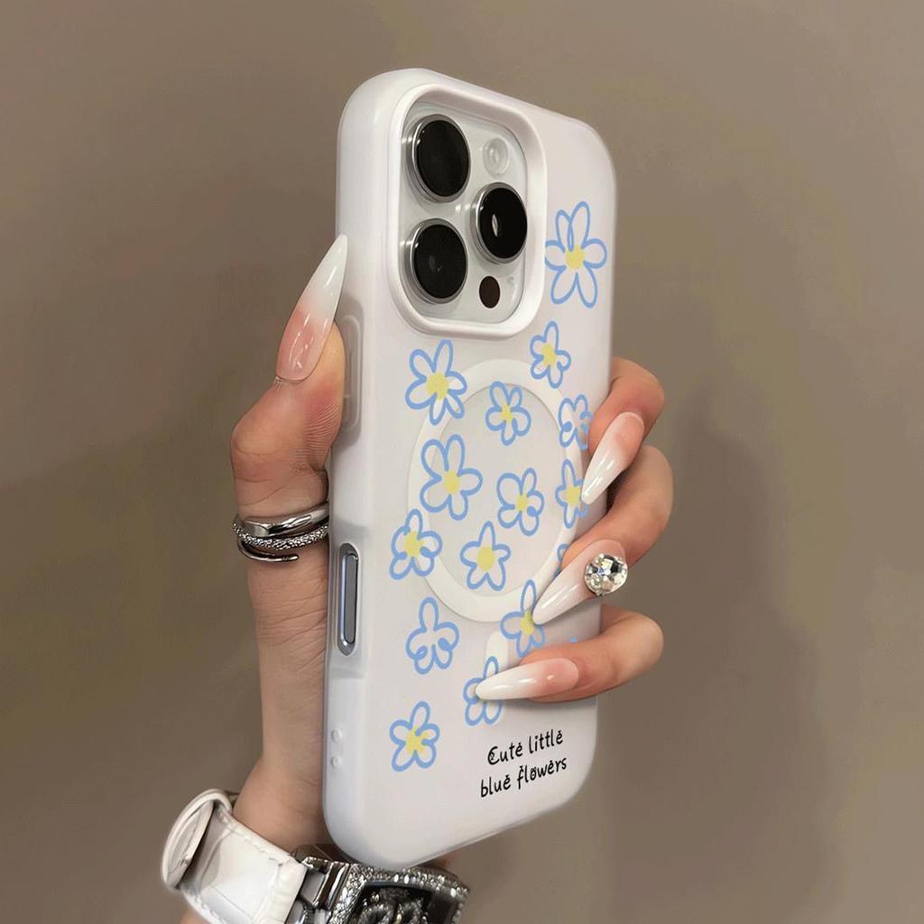 Jelly Magnetic 2-in-1 Phone Case, Trendy Female Heat Dissipation, Skin Feeling Goddess, Large Hole, Minimalist Style, Cartoon