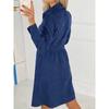 Женское вельветовое платье-рубашка с длинным рукавом на пуговицах, миди-макси, осенне-зимнее