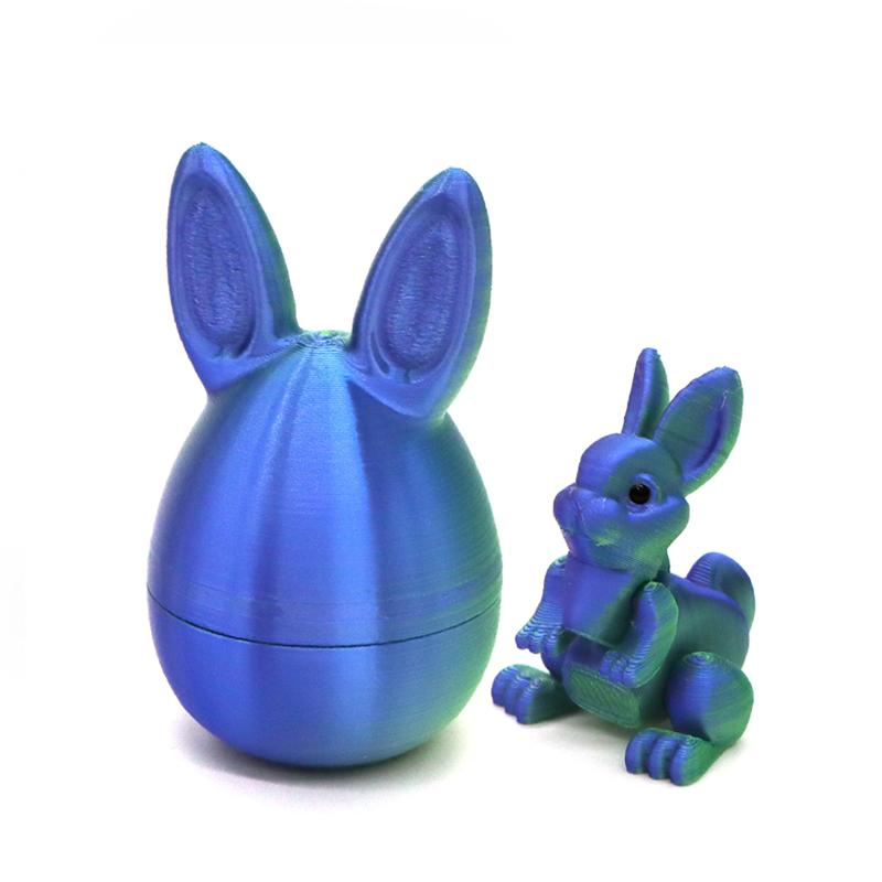 Модель 2 шт./комплект 3D-печатные милые кроличьи яйца Украшение Животное Пасхальный кролик Домашний настольный орнамент Счастливая Пасхальная вечеринка для детей Подарок