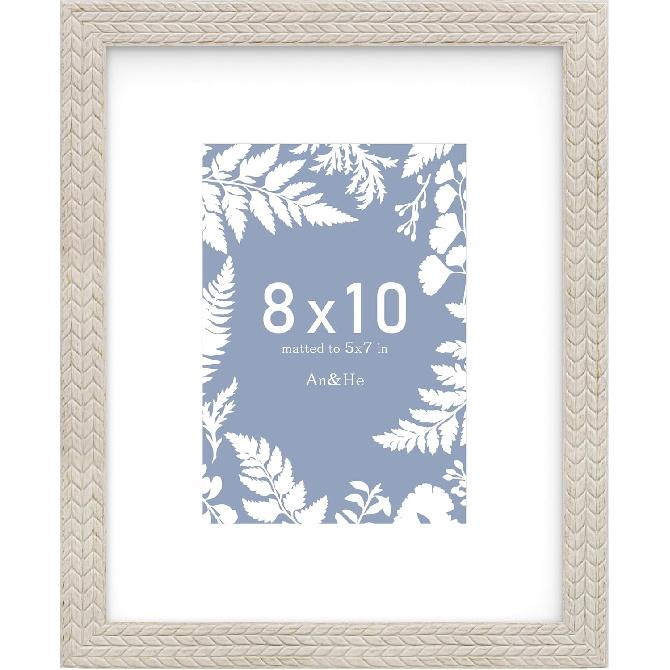An&He 8x10 Picture Frames, Rustic Vintage Photo Frame with HD Plastic Cover, for Wall Hanging or Tabletop Display, Excellent Decorative Artwork (OW)