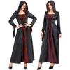Medieval clothing court dress, retro dress, European and American retro long-sleeved hooded adult performance clothes