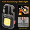 Rechargeable Mini COB Keychain Light Multi-function Super Bright Flashlight Outdoor Camping Light with Magnet Screwdriver