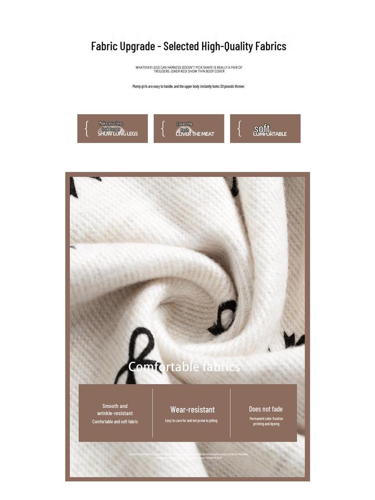 2025 Women's Bowknot Sticky Rice Wide-Leg Pants, Casual Drapey Fit for Spring & Autumn