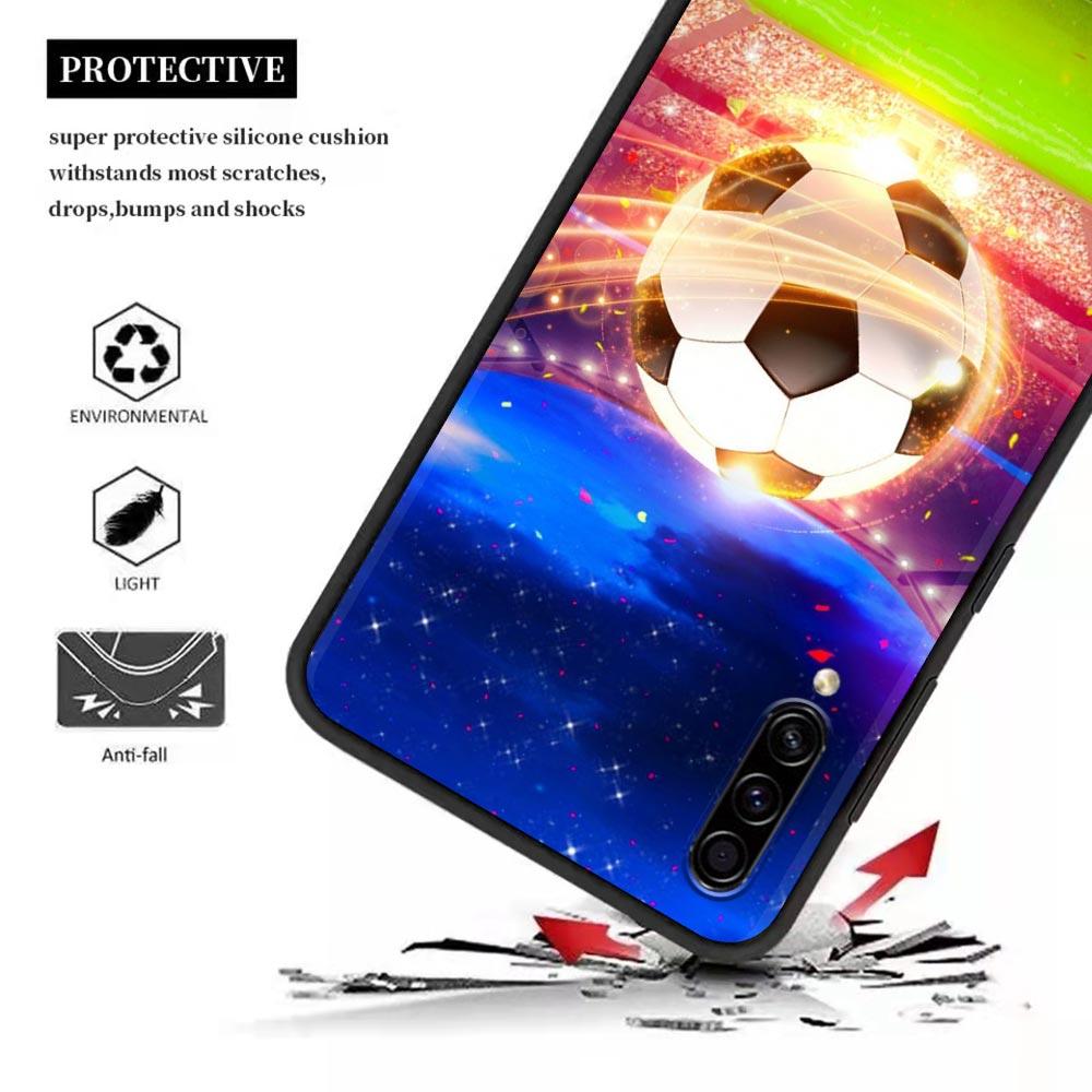 Силиконовый чехол с футбольным мячом для Samsung Galaxy A57 A56 A55 A36 A35 A37 A26 A17 A07 A50 A50s A70 A80 A7 A9 2018 Обложка Огненный футбольный мяч