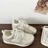 Popular Versatile White Lightweight Thick-soled Mesh Sneakers Women's 2025 New Spring Height-increasing Casual Dad Shoes