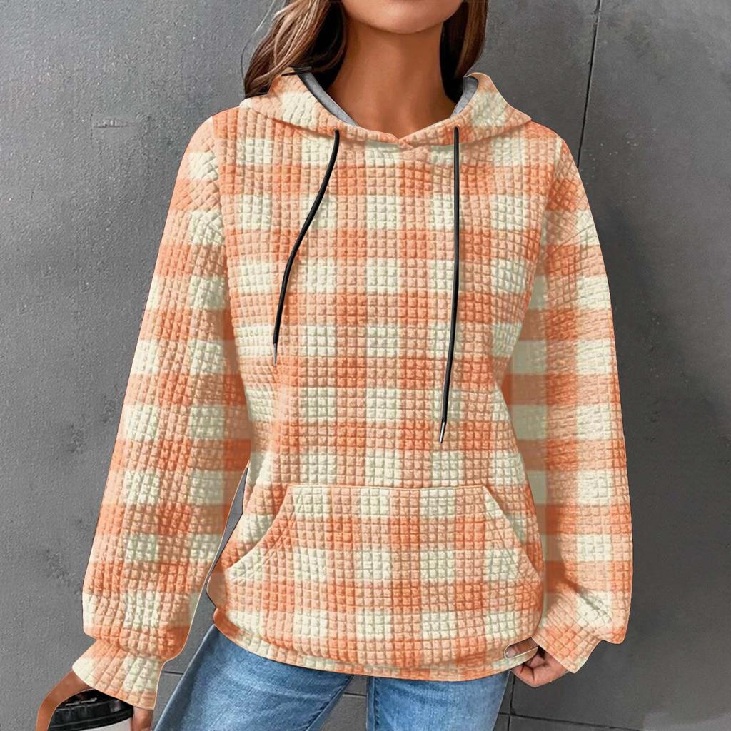 Женская мода повседневная и зимняя теплая толстовка с капюшоном и карманом на шнурке