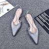 Flat Shoes Pointed Rhinestone Chain Rear Low Heel Sandals Fashion Bag Head Single Shoes