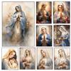 Новый полный квадрат 5D Diy алмазная роспись религиозная картина Девы Марии портрет мозаика крест вышивка набор цветок украшение подарок