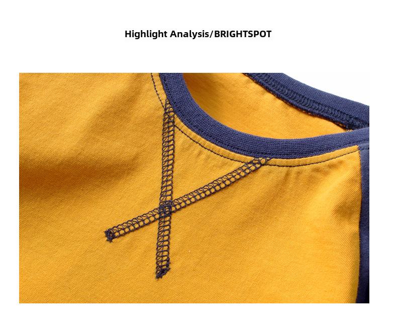 2024 Корейские детские контрастные топы с короткими рукавами - Футболки для девочек и мальчиков