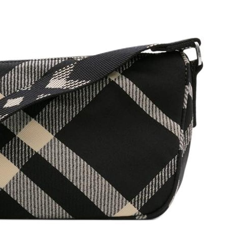 Burberry Сумка через плечо из хлопка с полиэстером, маленькая мужская, черная 80893011