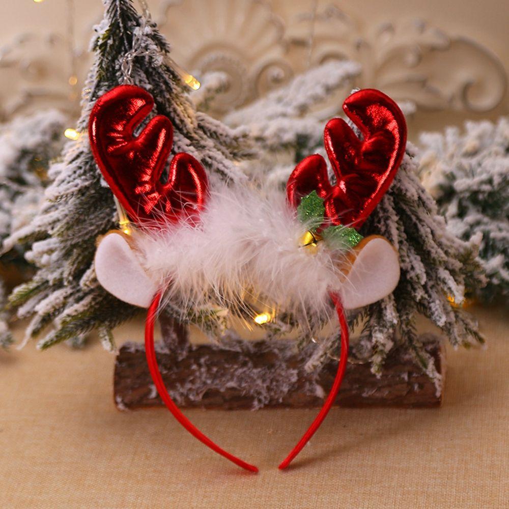 Party Dress Up Christmas Decoration Female Plush Hair Hoop Christmas Hair Band Antlers Headband