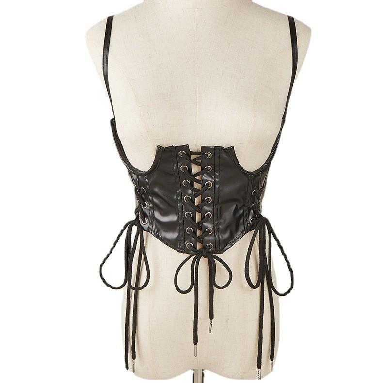 Корсетный пояс-утяжка на талию с регулируемыми бретелями для готической моды и костюмов на Хэллоуин