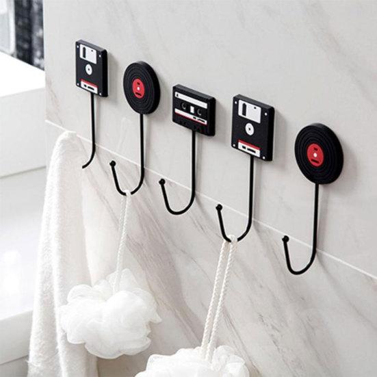 Ретро-лента Виниловая пластинка Жесткий диск Настенный крючок Одежда Шляпа Сумки Вешалка для двери дома