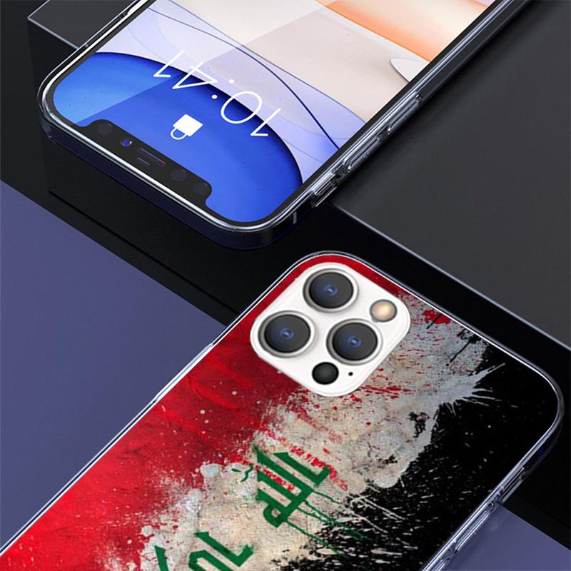 Iraqi Iraq National Flag Cover Phone Case For iPhone 16 17 Air 15 14 Pro Max 16E Phone Case 13 Mini 12 11 7 SE 8 Print Pattern F