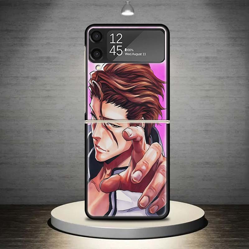 Aizen Sousuke Bleach Phone Case For Samsung Galaxy Z Flip 7 6 5 4 3 5G Shockproof Cover Z Flip7 Flip6 ZFlip5 Flip3 Flip4 Luxury