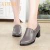 Genuine Leather Women Office Shoes High-heeled Sexy Women Dress Shoe Big Size Women Party Shoe