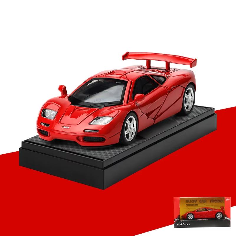 1:32 McLaren F1 XP4 XP5 1933 Supercar Alloy Metal Diecast Model Car Sound And Light Pull Back Children's Toys Car Holiday Gifts