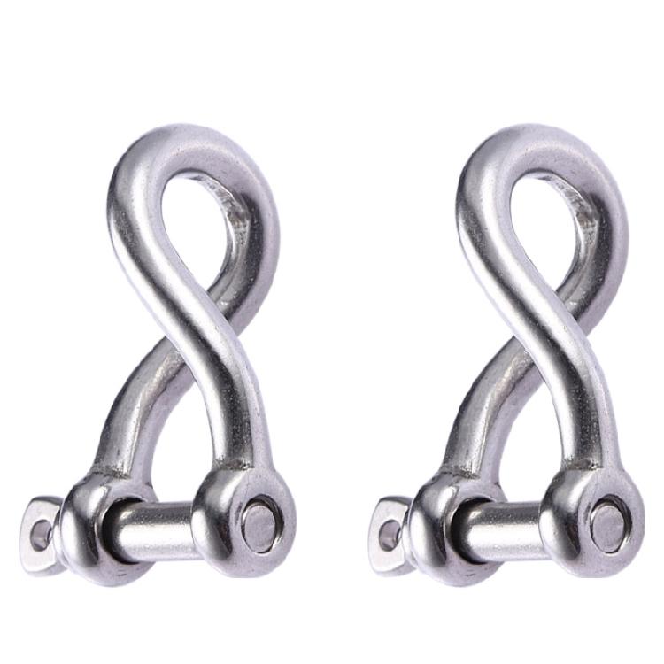 2Pcs Twisted Shackle Screw Pin Rustproof 5/32" Screw Pin Shackle for Sailing Marine Grade Stainless Steel Twist Shackle