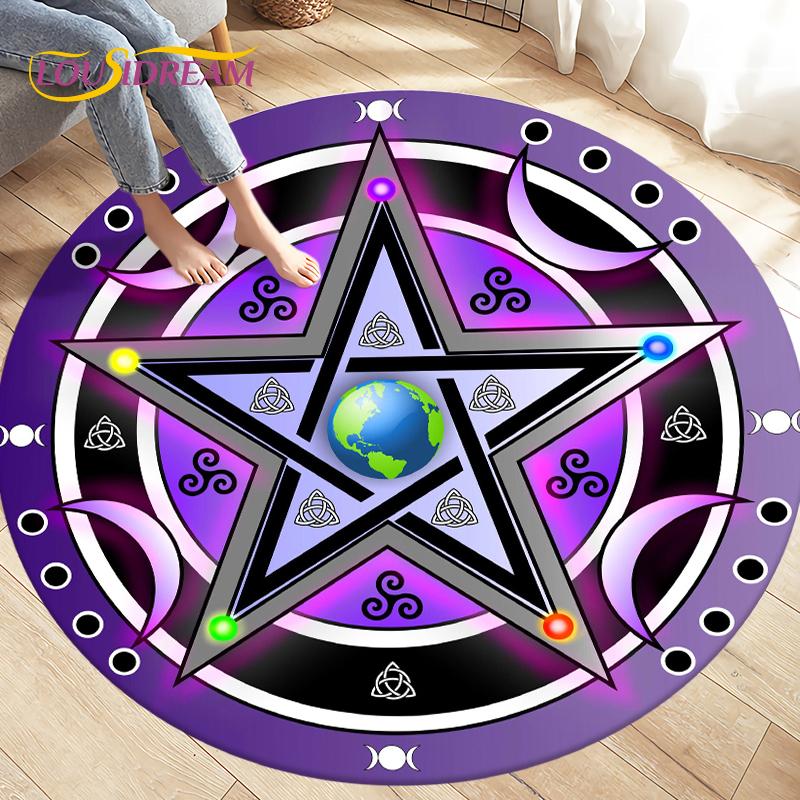 Коврик с рисунком Cardcaptor Sakura Magic Circle, круглые ковры, коврик для гостиной, детской комнаты, детские игровые нескользящие коврики