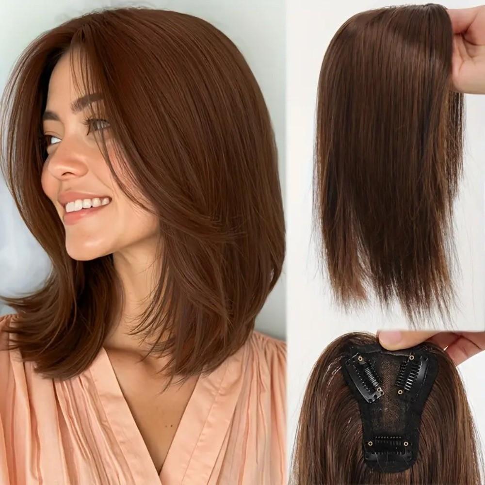 Middle Part Synthetic Hair Bangs Hair Extension Fringe Hair Pieces Cover White Hair & Hairline
