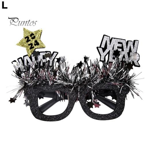 2024 новогодние украшения для вечеринки, очки, реквизит для фотографий, черные и золотые тематические рамки, оправы для очков с новым годом