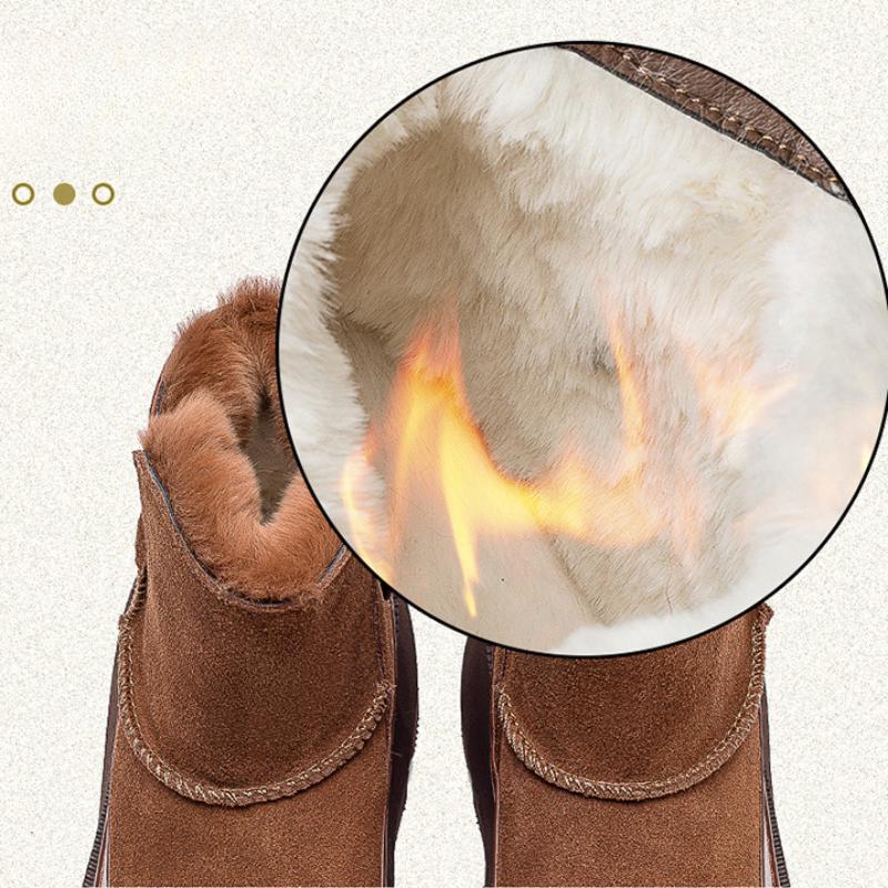 Johnature Зимние ботинки на толстой подошве с плюшевой теплой боковой молнией, универсальная однотонная женская обувь в стиле ретро