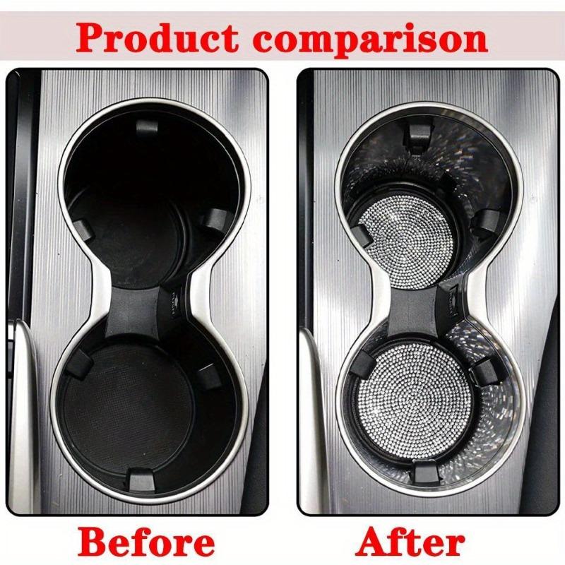 Diamond Car Coaster Water Cup Slot Non-Slip Mat Silica Gel Pad Cup Holder Mat Gadget Bling Waterproof Car Interior Accessories